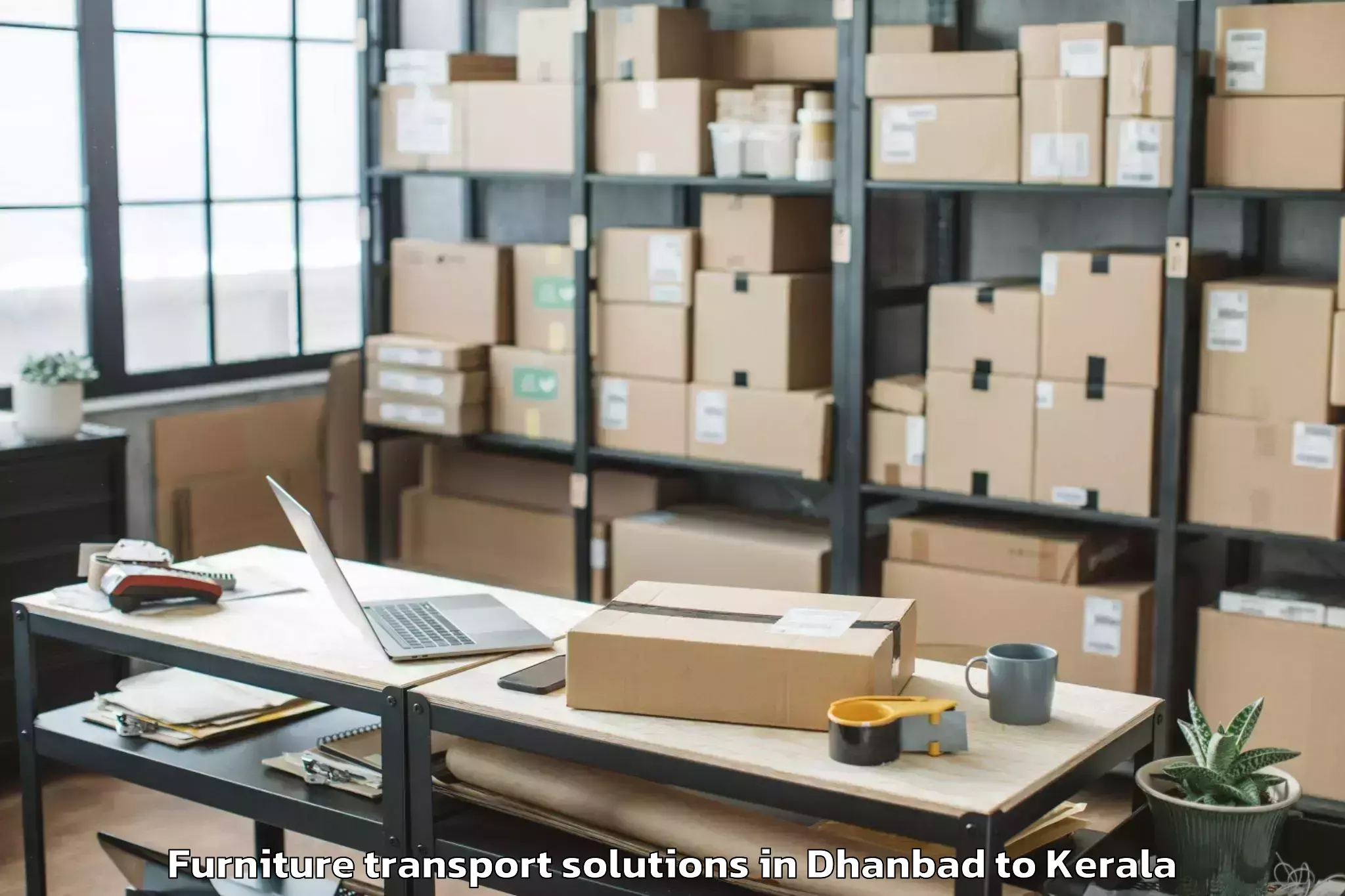 Top Dhanbad to Nenmara Furniture Transport Solutions Available